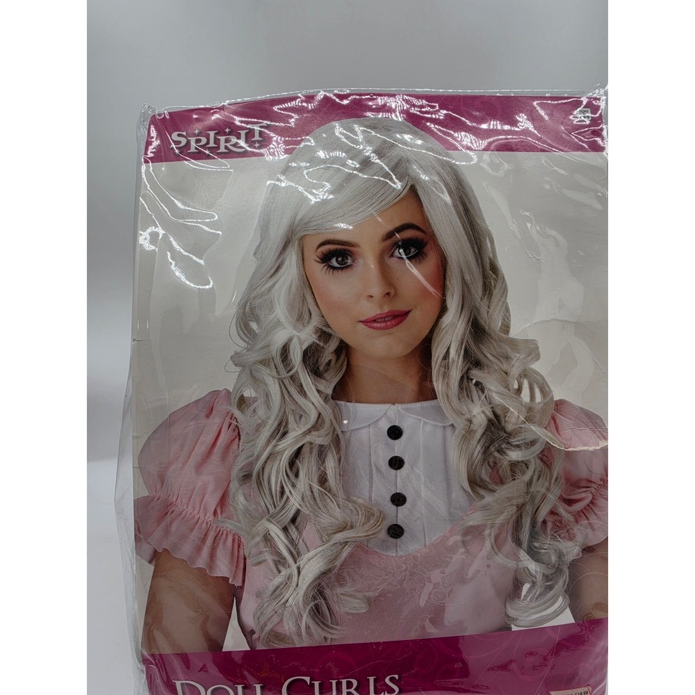 Spirit Halloween Dolly Curls Blonde long Wig and necklace set - Picture 4 of 8